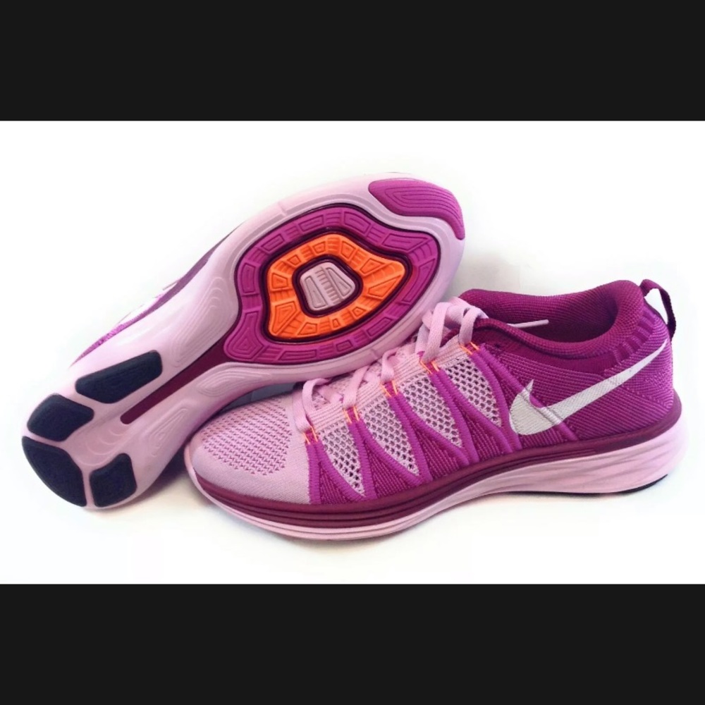 Women’s Nike flyknit lunar2 pink purple sneakers